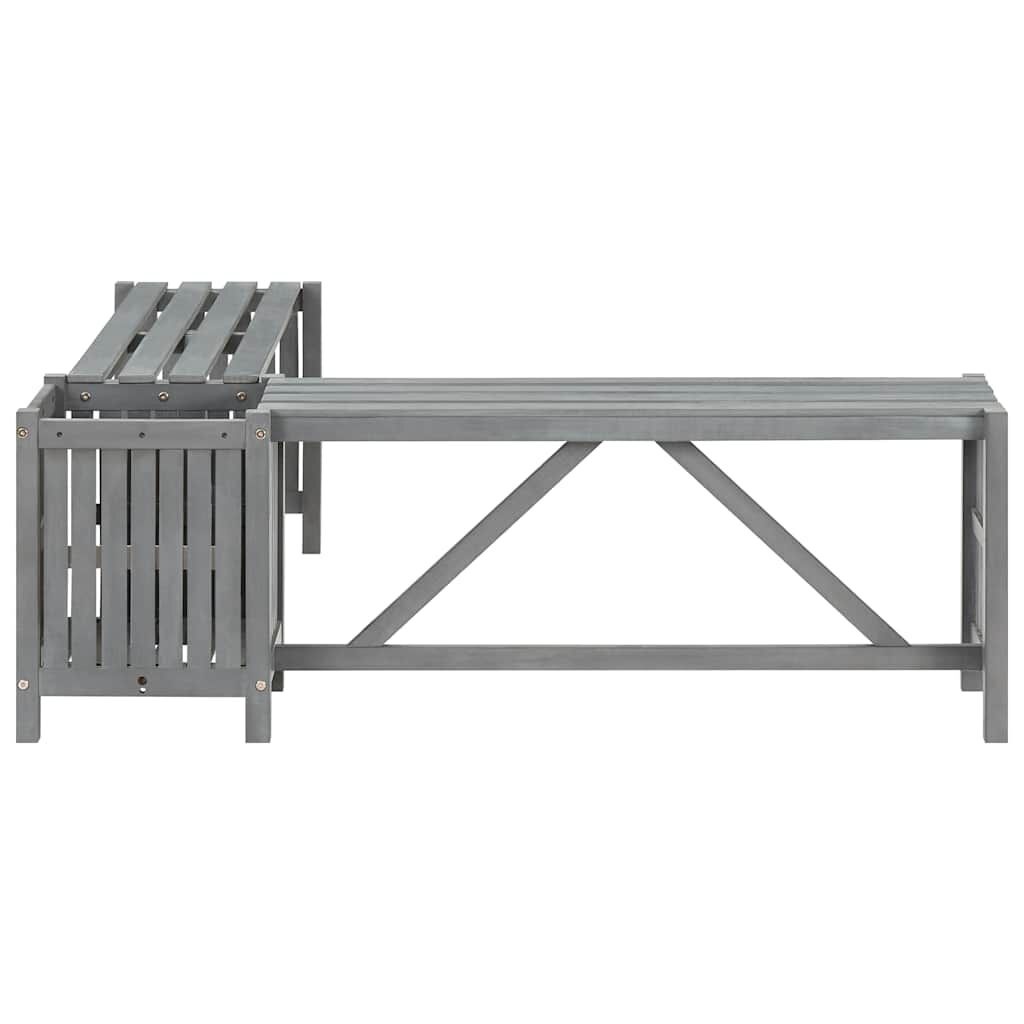 vidaXL Tuinhoekbank met plantenbak 117 cm massief acaciahout grijs