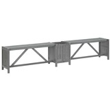 vidaXL Tuinhoekbank met plantenbak 117 cm massief acaciahout grijs