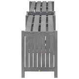 vidaXL Tuinhoekbank met plantenbak 117 cm massief acaciahout grijs