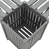 vidaXL Tuinhoekbank met plantenbak 117 cm massief acaciahout grijs