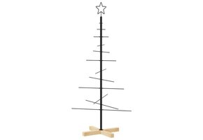 Moderne Metalen Kerstboom met Houten Basis 120 cm - 39% Korting