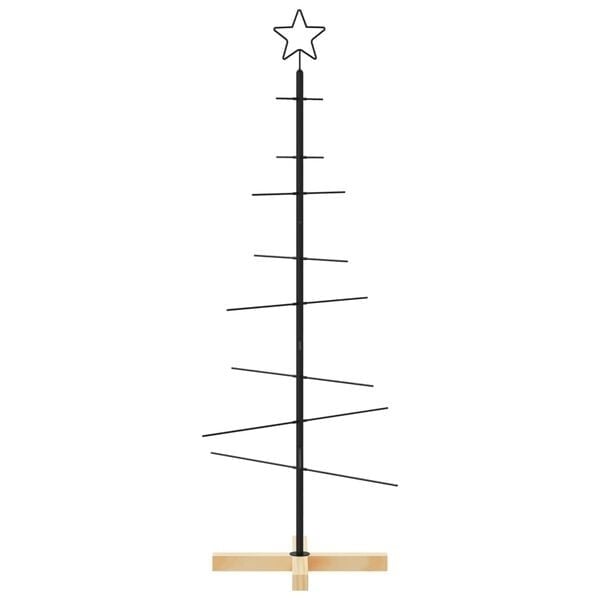 VidaXL Kerstboom Metaal Zwart 120 cm met Houten Basis - 57% Korting