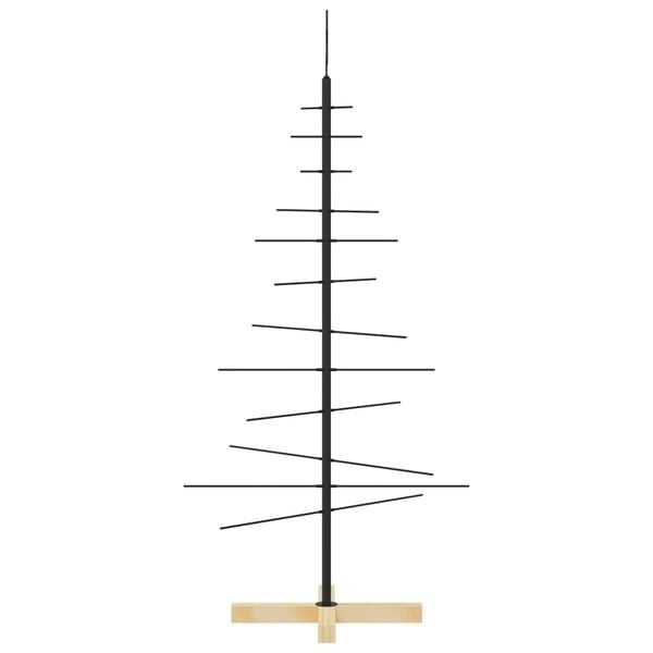 VidaXL Kerstboom Metaal Zwart 120 cm met Houten Basis - 57% Korting