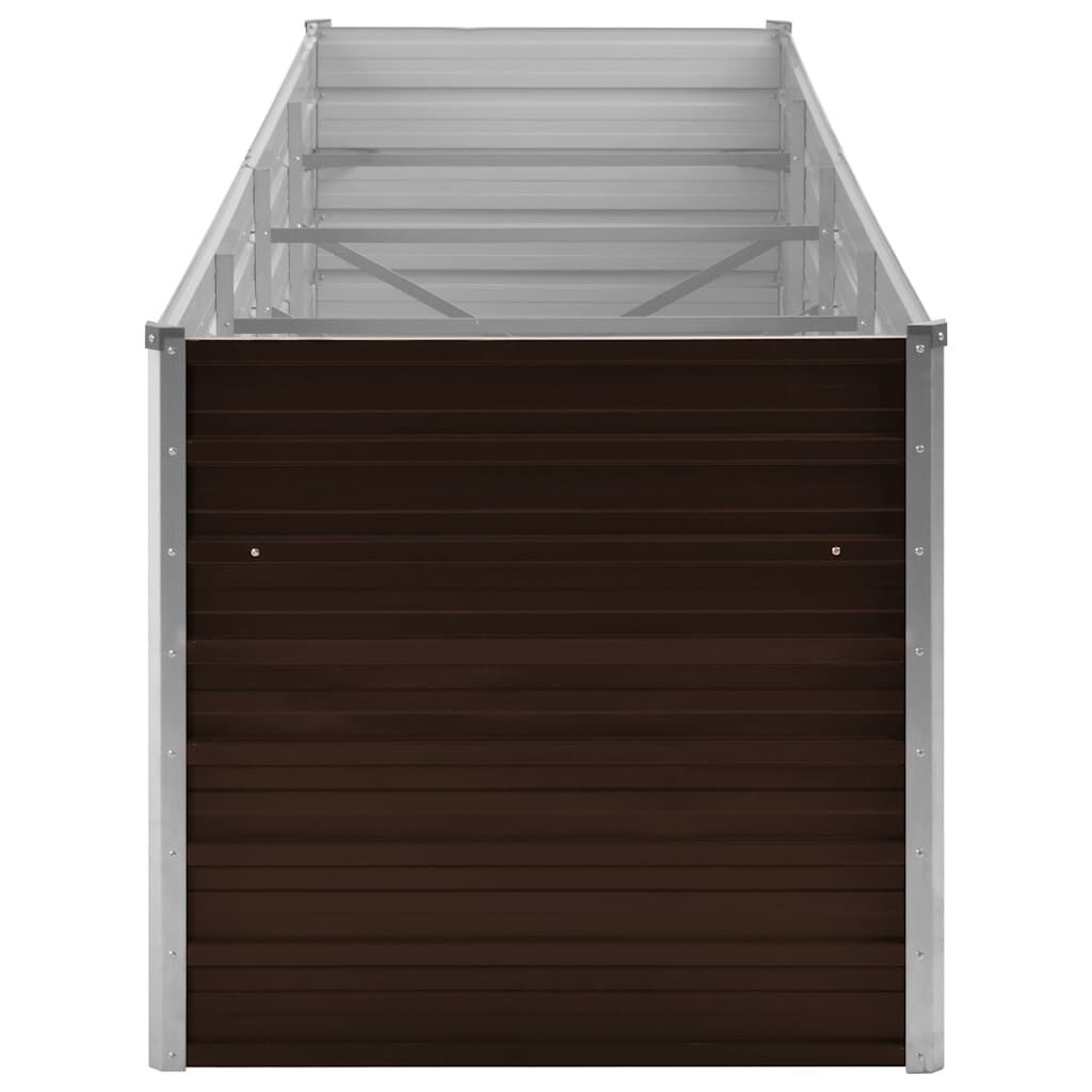 vidaXL Plantenbak verhoogd 320x80x77 cm gegalvaniseerd staal bruin