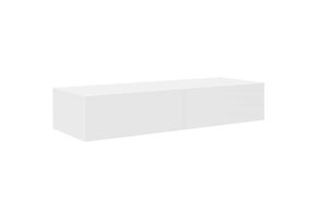 vidaXL Wandschap met Lades - Wit Bewerkt Hout - 100x19 cm - 41% Korting