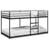 vidaXL Stapelbed zonder matras 90x200 cm staal zwart