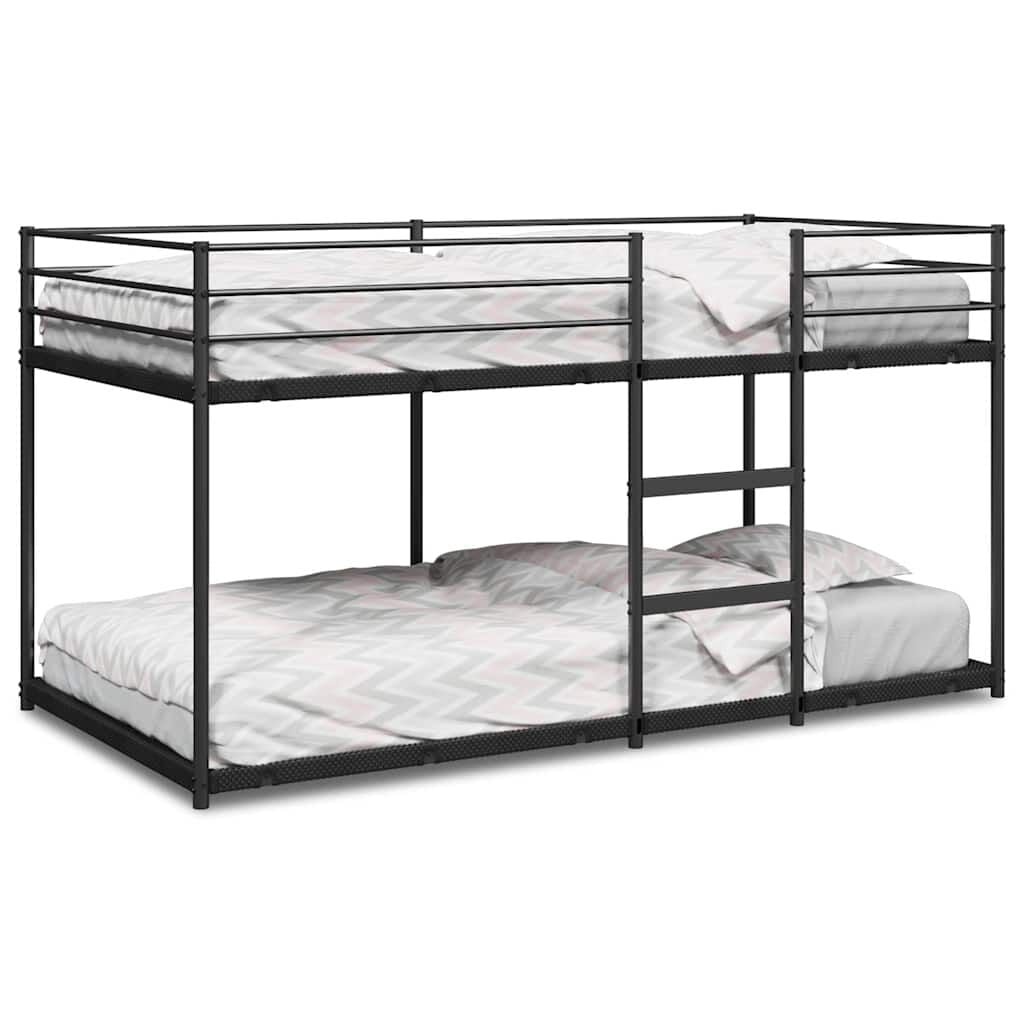 vidaXL Stapelbed zonder matras 90x200 cm staal zwart