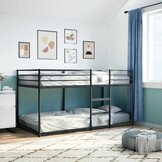 vidaXL Stapelbed zonder matras 90x200 cm staal zwart