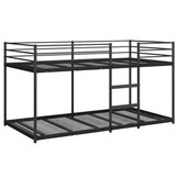 vidaXL Stapelbed zonder matras 90x200 cm staal zwart
