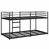vidaXL Stapelbed zonder matras 90x200 cm staal zwart