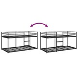 vidaXL Stapelbed zonder matras 90x200 cm staal zwart