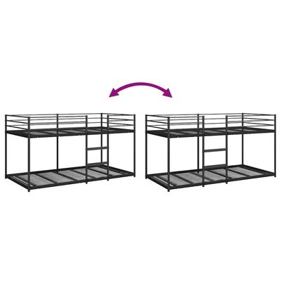 vidaXL Stapelbed zonder matras 90x200 cm staal zwart