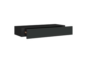 Zwart MDF Wandschap met Lade 60x23.5x10 cm - 40% Korting