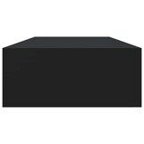 vidaXL Wandschap met lade 60x23,5x10 cm MDF zwart