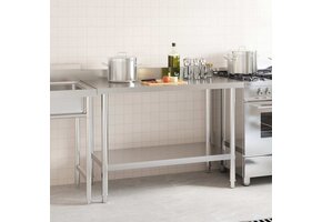 RVS Keukenwerktafel met Spatscherm 120x60cm - 41% Korting!