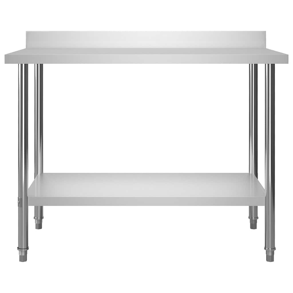 vidaXL Keukenwerktafel met spatscherm 120x60x93 cm roestvrij staal