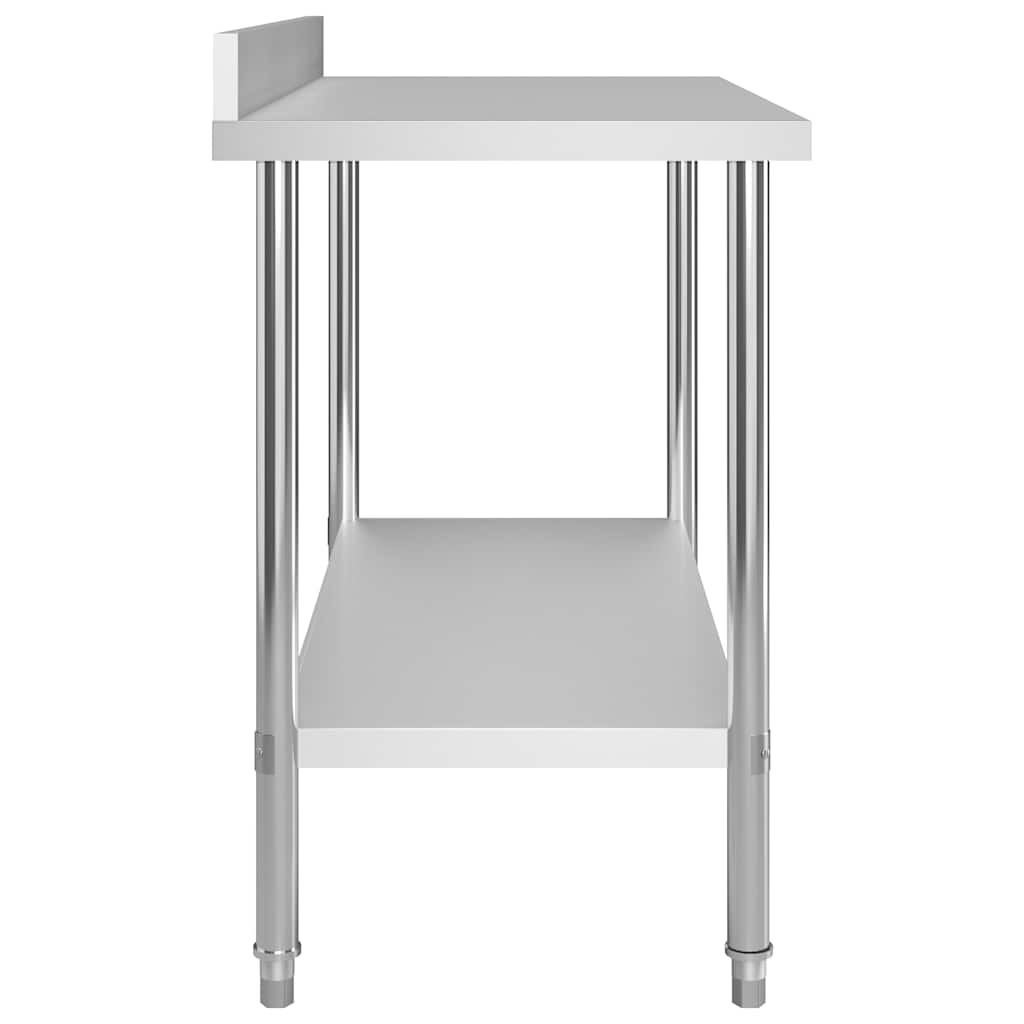 vidaXL Keukenwerktafel met spatscherm 120x60x93 cm roestvrij staal