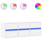 vidaXL Tv-wandmeubel met LED-verlichting 130x31x45 cm wit