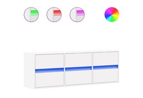 TV Wandmeubel met LED Verlichting 130cm Wit - 41% Korting!