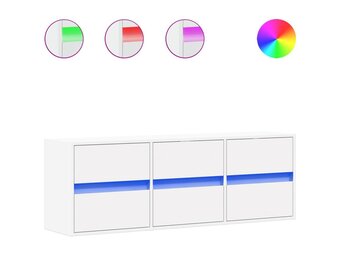 vidaXL Tv-wandmeubel met LED-verlichting 130x31x45 cm wit