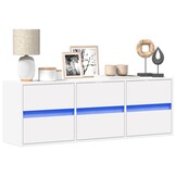 TV-wandmeubel met LED Wit 130x31x45 cm - 61% Korting