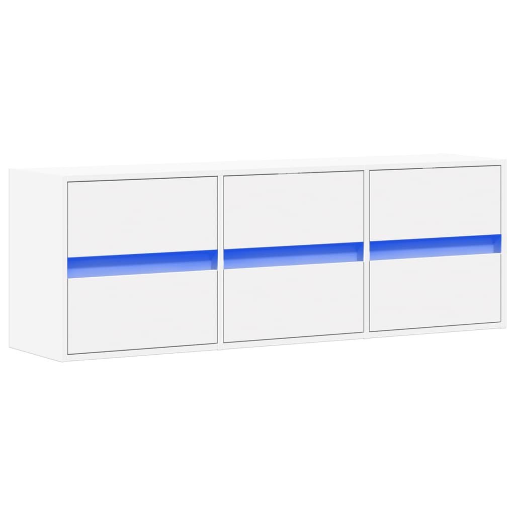 TV-wandmeubel met LED Wit 130x31x45 cm - 61% Korting