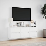 TV-wandmeubel met LED Wit 130x31x45 cm - 61% Korting