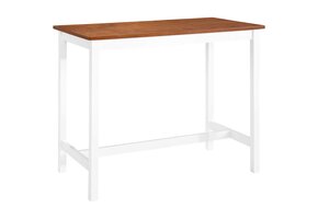 Bartafel Massief Hout - 108x60x91 cm - Bruin/Wit - 59% Korting