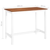 vidaXL Bartafel 108x60x91 cm massief hout