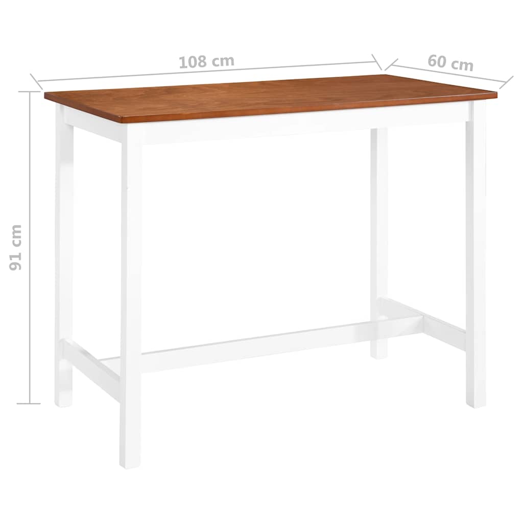vidaXL Bartafel 108x60x91 cm massief hout