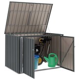vidaXL Tuinopslagdoos Zwart 151,5 x 107 x 100 cm Staal