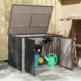 vidaXL Tuinopslagdoos Zwart 151,5 x 107 x 100 cm Staal