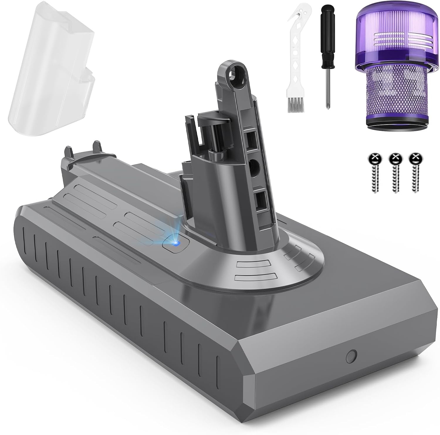 Stofzuigeraccu voor Dyson V11 (schroeftype) SV14 | 25.2V 3900mAh Li-ion | Inclusief deksel, filter, borstel, schroef