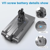 Stofzuigeraccu voor Dyson V11 (schroeftype) SV14 | 25.2V 3900mAh Li-ion | Inclusief deksel, filter, borstel, schroef