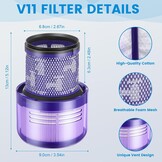 Stofzuigeraccu voor Dyson V11 (schroeftype) SV14 | 25.2V 3900mAh Li-ion | Inclusief deksel, filter, borstel, schroef
