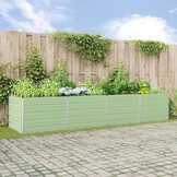 vidaXL Plantenbak Pastelgroen 385 x 100 x 75 cm Gegalvaniseerd staal