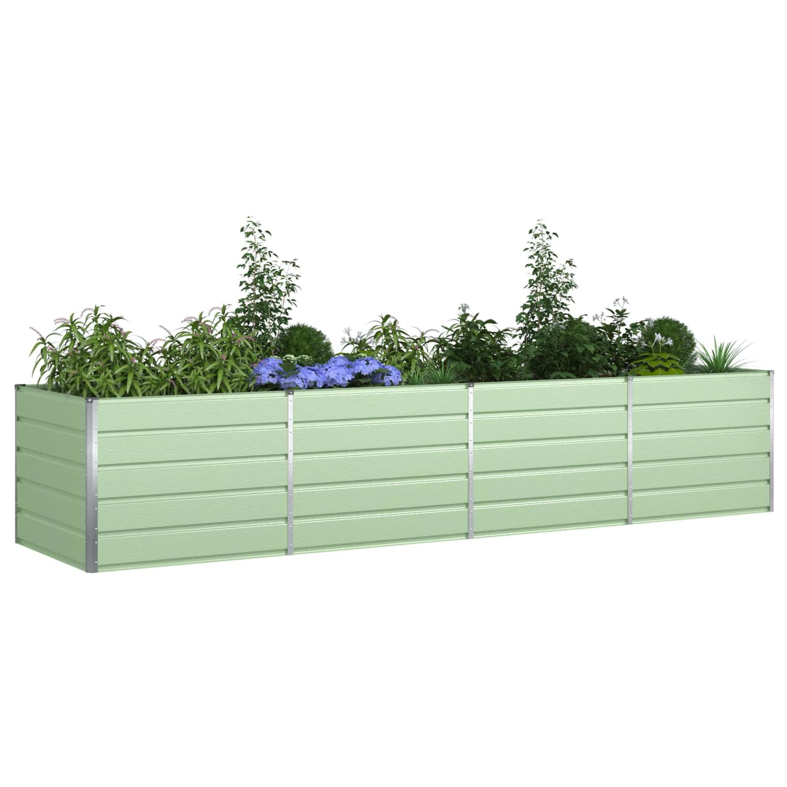 vidaXL Plantenbak Pastelgroen 385 x 100 x 75 cm Gegalvaniseerd staal