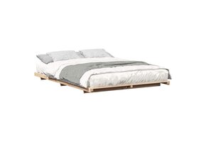 vidaXL Bedframe Grenenhout Bruin 140x210 cm - 41% Korting