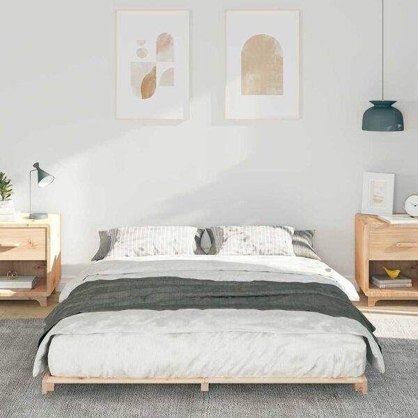 vidaXL Bedframe Bruin 140 x 210 cm Massief grenenhout