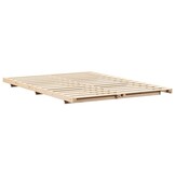 vidaXL Bedframe Bruin 140 x 210 cm Massief grenenhout