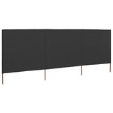 vidaXL Windscherm 3-panelen 400x160 cm stof antraciet