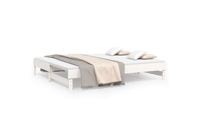 Uitschuifbare Slaapbank Grenenhout Wit 2x(90x200) - 41% Korting