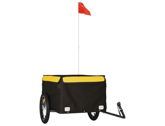 vidaXL Fietstrailer 45 kg ijzer zwart en geel