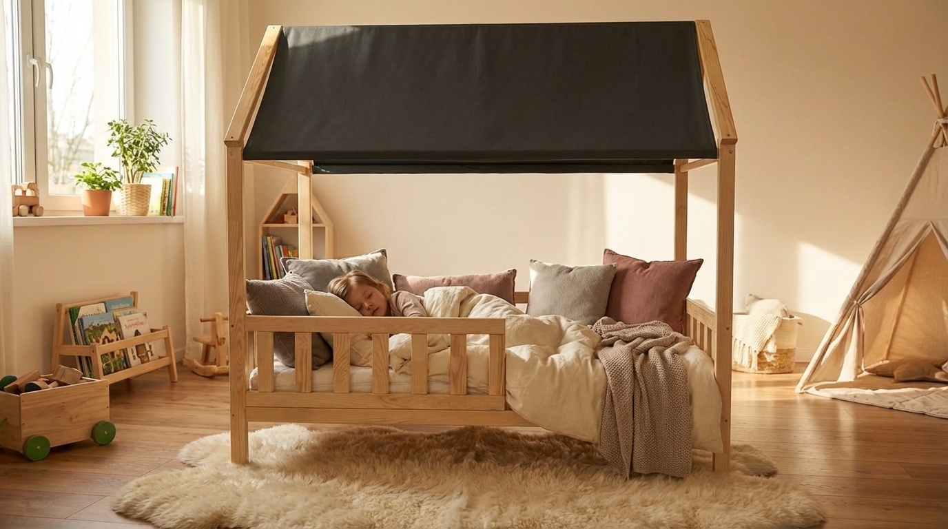 Huisbed 80x160 cm grenen kinderbed met lattenbodem
