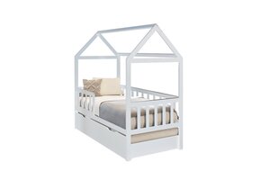 Bedhuis peuterbed 160x80 cm - Met lade & logeerbed - Wit vurenhout