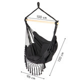 Hangstoel Zwart Katoen/Polyester met Kussens - 45% Korting