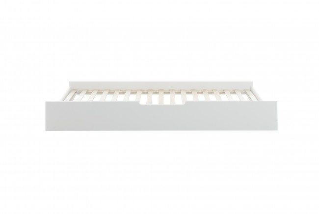 Huisbed kinderbed 90x200 cm grenenhout wit met logeerbed bodem