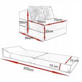Opvouwbaar matras - logeermatras - 200x70x15 cm - blauw