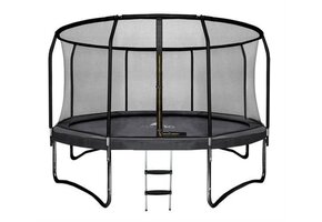 Trampoline 305 cm Zwart met Veiligheidsnet & Ladder | 41% Korting