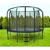 Trampoline - 305 cm - met net en ladder - tot 150 kg - zwart